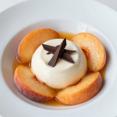 Mousse di ricotta in salsa di pesche