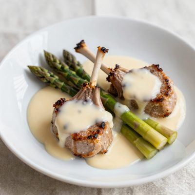 Bocconcini di agnello agli asparagi