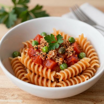 Fusilli al tonno e piselli