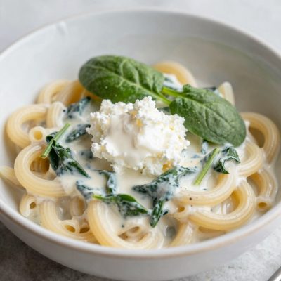 Maccheroni con ricotta e spinaci