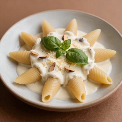 Eliche con ricotta e basilico