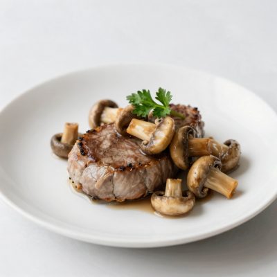 Filetti d’agnello con champignons
