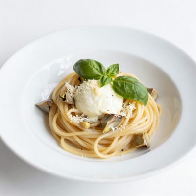 Linguine ai carciofi e mozzarella
