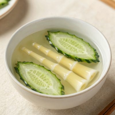 Zuppa di cetrioli e germogli di bambù