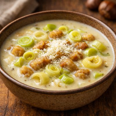 Zuppa di porri e castagne
