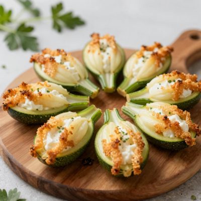 Fiori di zucca ripieni di ricotta