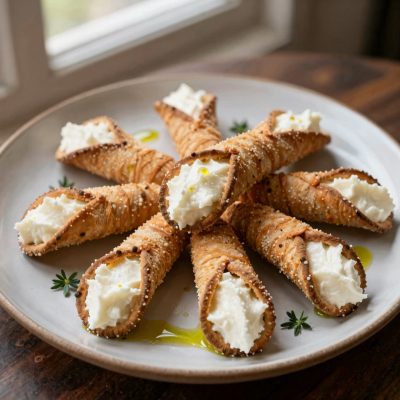 Cannoli di pecorino romano e ricotta