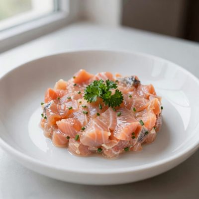 Tartar di trota con erba cipollina