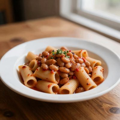 Bavette all’Arrabbiata con Fagioli bianchi