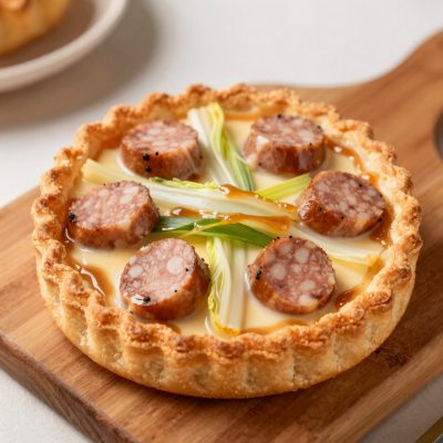 Crostata ai porri e alla verza con salsiccia