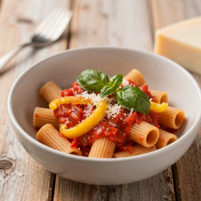 Bucatini con Peperoni e Uova