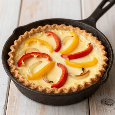Crostata di cipolle e peperoni alla mediterranea