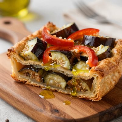 Torta con melanzane e peperoni