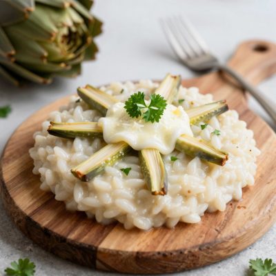Risotto con carciofi e provola