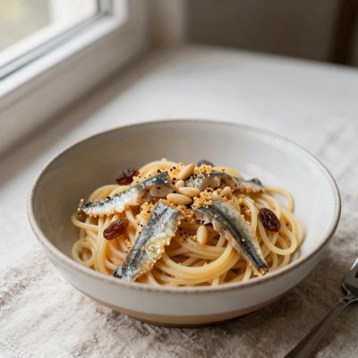 Spaghetti con sarde e finocchietto