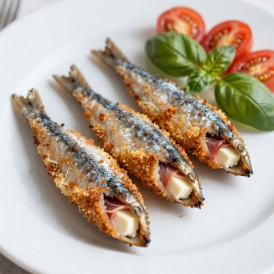 Sarde farcite e impanate con pomodori