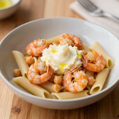 Pasta e ceci con scampi