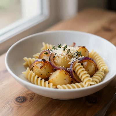 Fusilli con patate e cipolle