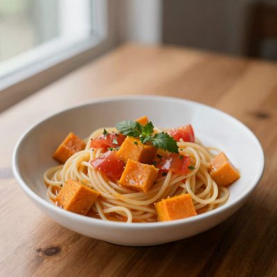 Spaghetti alla zucca e al pomodoro